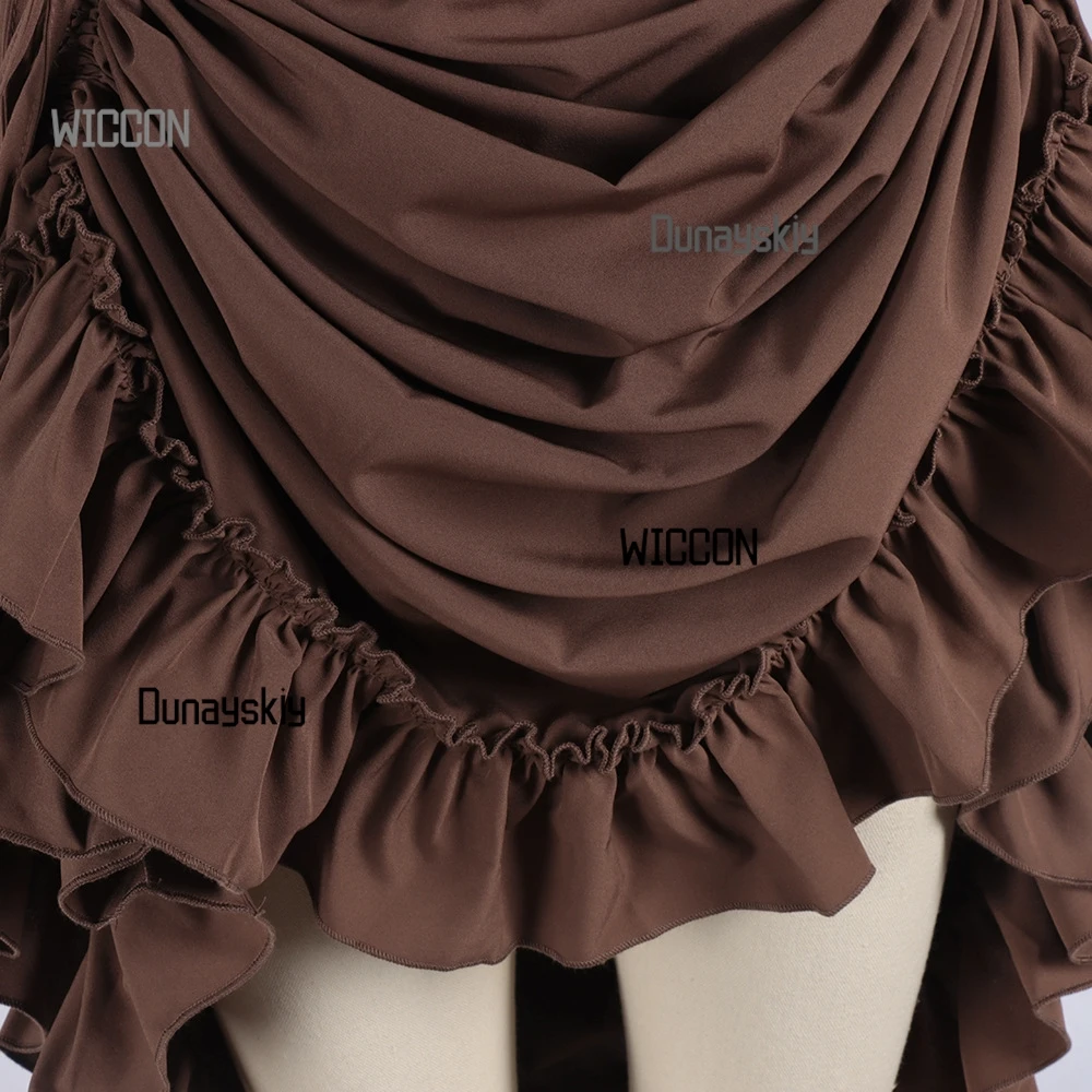 2025 코르셋 해적 스커트 - 할로윈 및 크리스마스를위한 분리형 검 벨트 잭 스패로우 코스프레가있는 바로크 레이스 업 미니 스커트