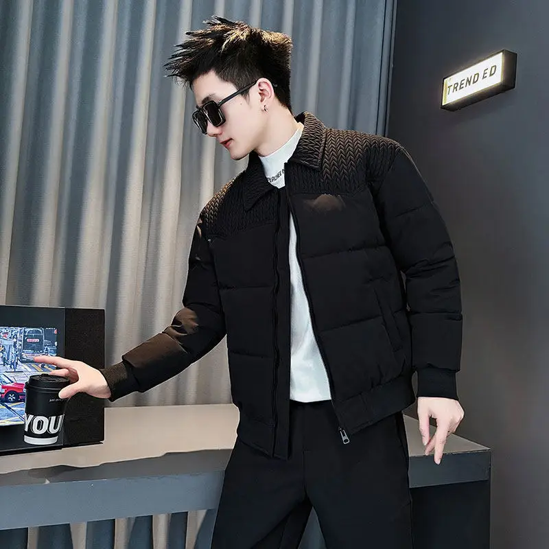 

Slim Fit XS Size Cotton Jaet for Men Faionable Urban Sle Thiened Long Sve Zipper Closure ort Outerwear Coat
