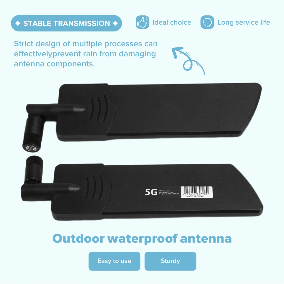 A39M 2 SZT. 5G/3G/4G/GSM Pełnopasmowy Moduł Routera Inteligentnego Miernika Bezprzewodowego z Klejem, Antena Omni 40DBi, Czarny SMA Męski