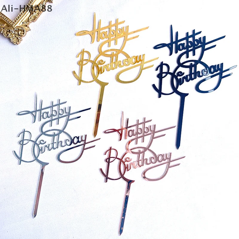

1pcs Dessert Pastry Decoration Acrylic Letter Cake Plugin Birthday Party Decoration Ornament