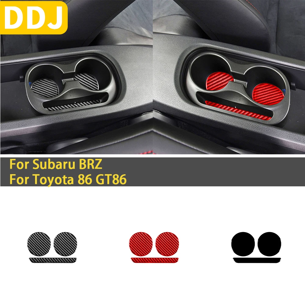 For Subaru BRZ Toyota 86 GT86 2016 2017 2018 2019 2020 Carbon Fiber Car Accessories Rear Water Cup Holder Cover Trim Sticker