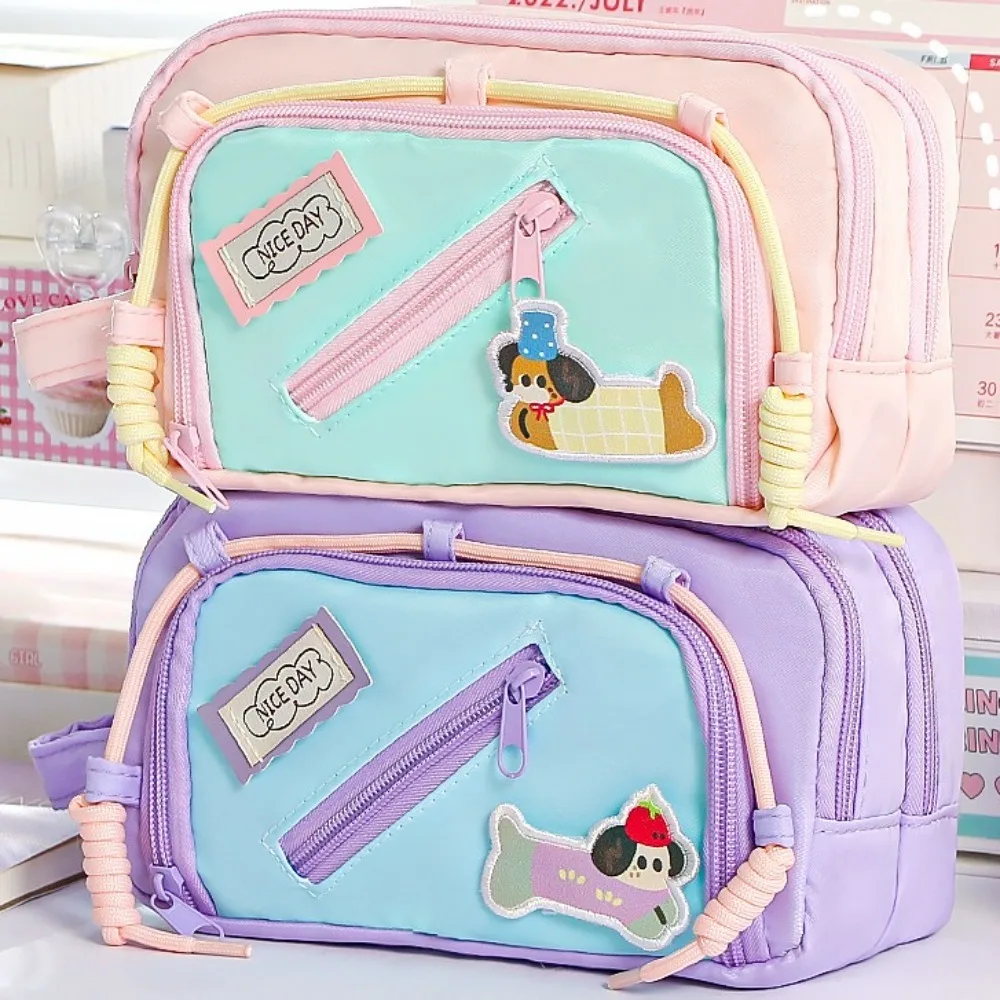 

Large Capacity Cartoon Puppy Pencil Case Ins Y2K Dog Cosmetics Storage Korean Pencil Bag Portable Handheld Makeup Bag