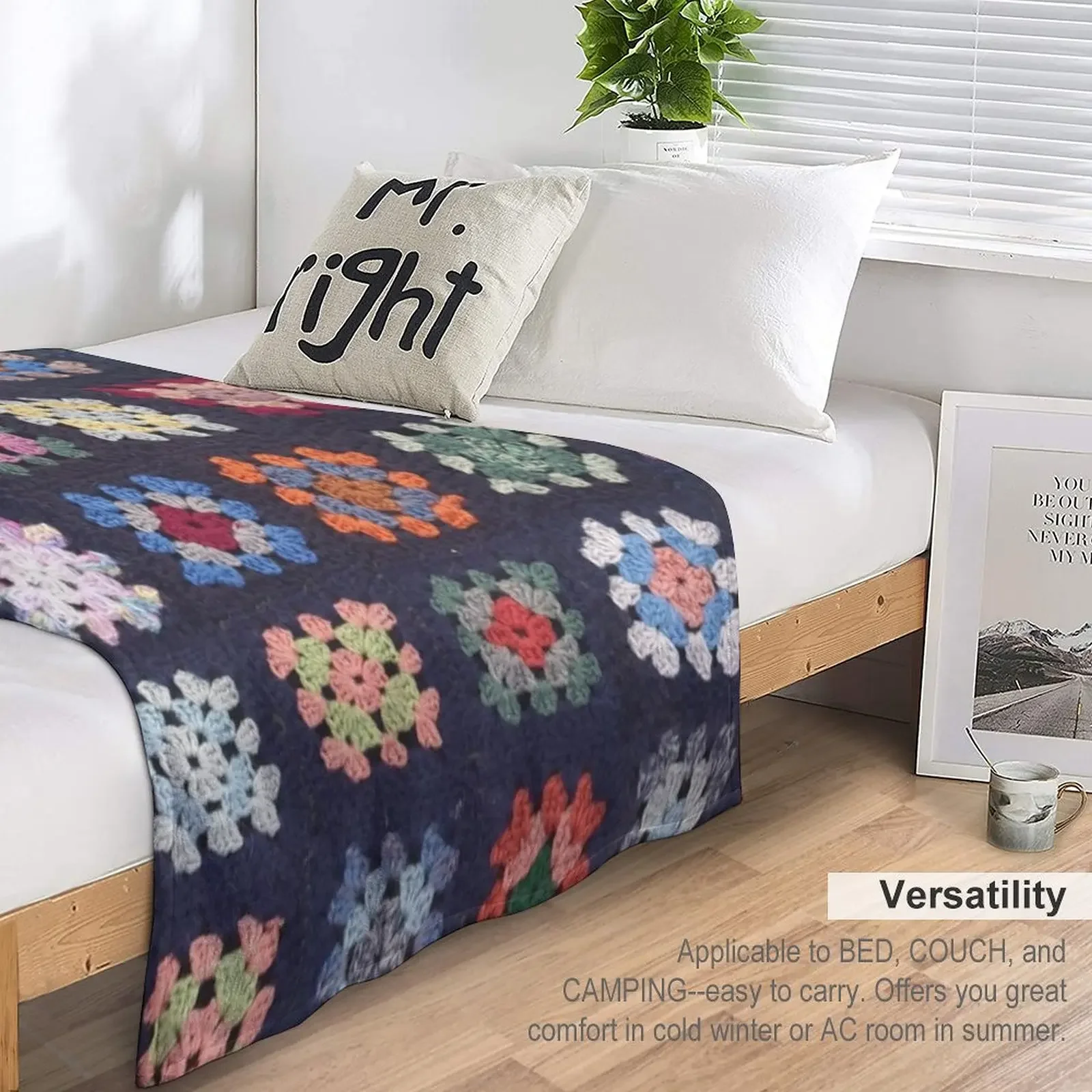 Vintage Crochet Blanket Throw Blanket manga Cute Blanket Plaid Stuffed Blankets