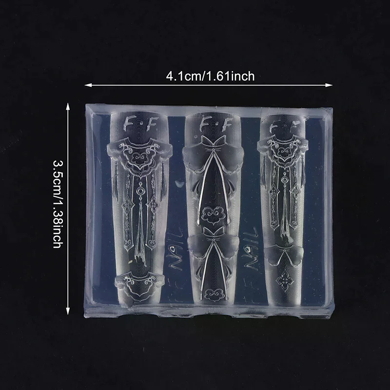 Chinesischen Stil Wolke Schulter Bekleidung Nail art Form 3d High-Transparency Silikon Geschnitzte Vorlage Nail art Zubehör