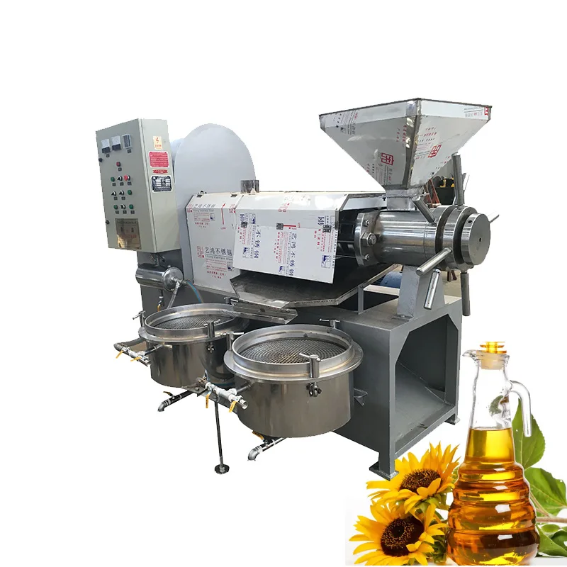 Commercial cold peanut, soybean and coconut oil press sesame oil mill to make press.