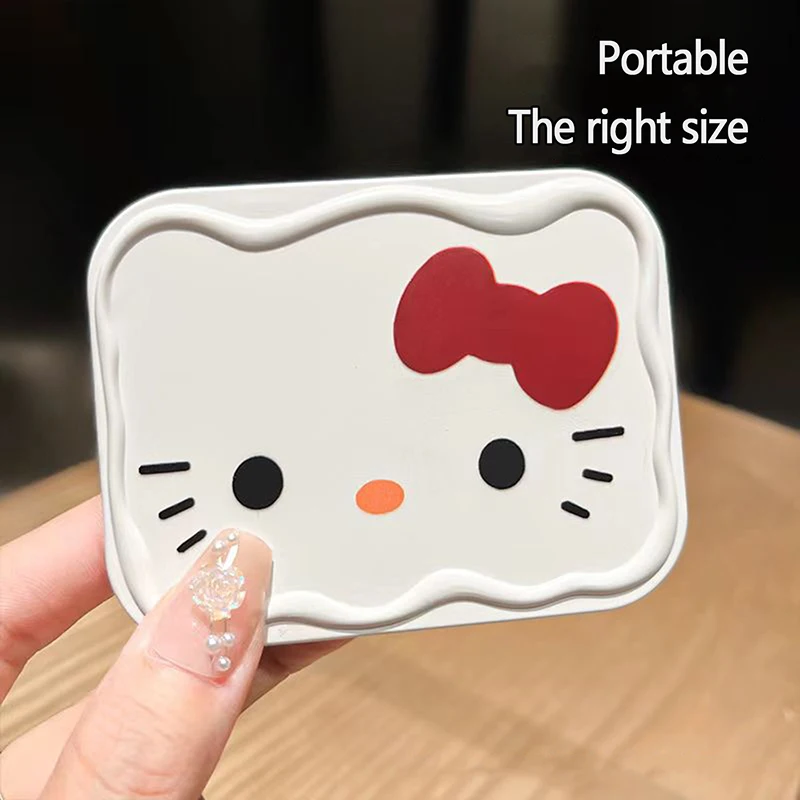 Sanrio Hello Kitty Mini Folding Makeup Mirror With Com Portable Cute For Women Girls Mini Handheld Makeup Mirror