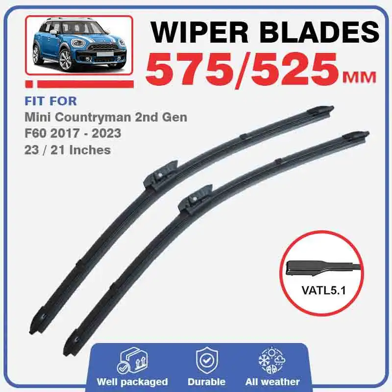 Front Windscreen Wiper Blades For Mini Countryman F60 2nd Gen 2017 - 2023 MK2 Winshield Car Accessories 2018 2019 2020 2021 2022