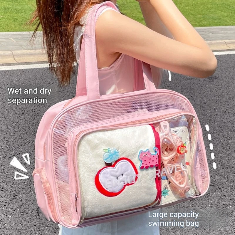 

Travel Toiletry Pouch Waterproof Swimming Bag Women's Beach Fitness Bag Large Capacity Sport Storage Shower Wash Handbag