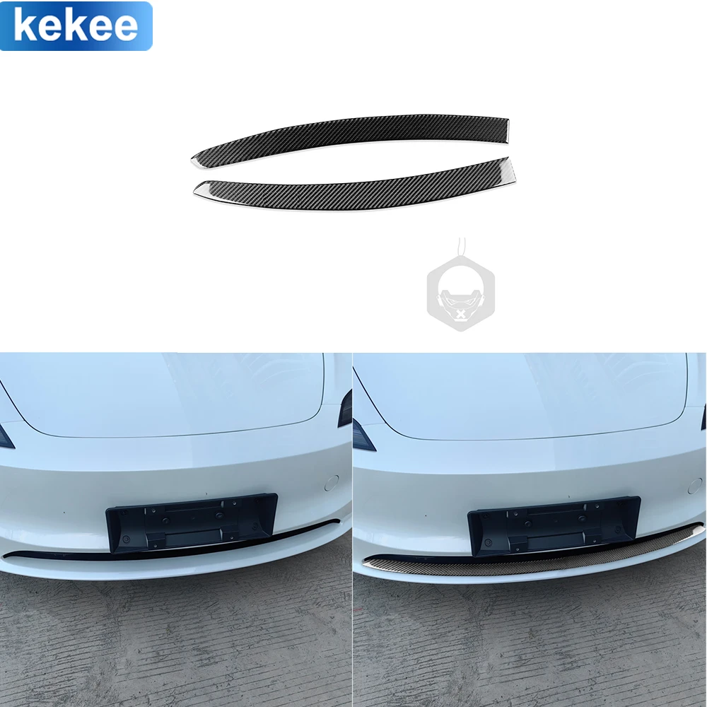 

For Tesla Model 3 2023-up 1 piece of front lip Car Interior Real Soft Carbon Fiber Stickers Trim Auto Decoration Accessories