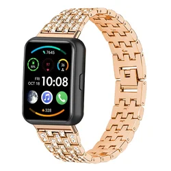 Metal Strap for Huawei Watch Fit 2 Smartwatch Accessories Diamond link Bracelet for huawei watch fit 2 Stainless Steel Watchband