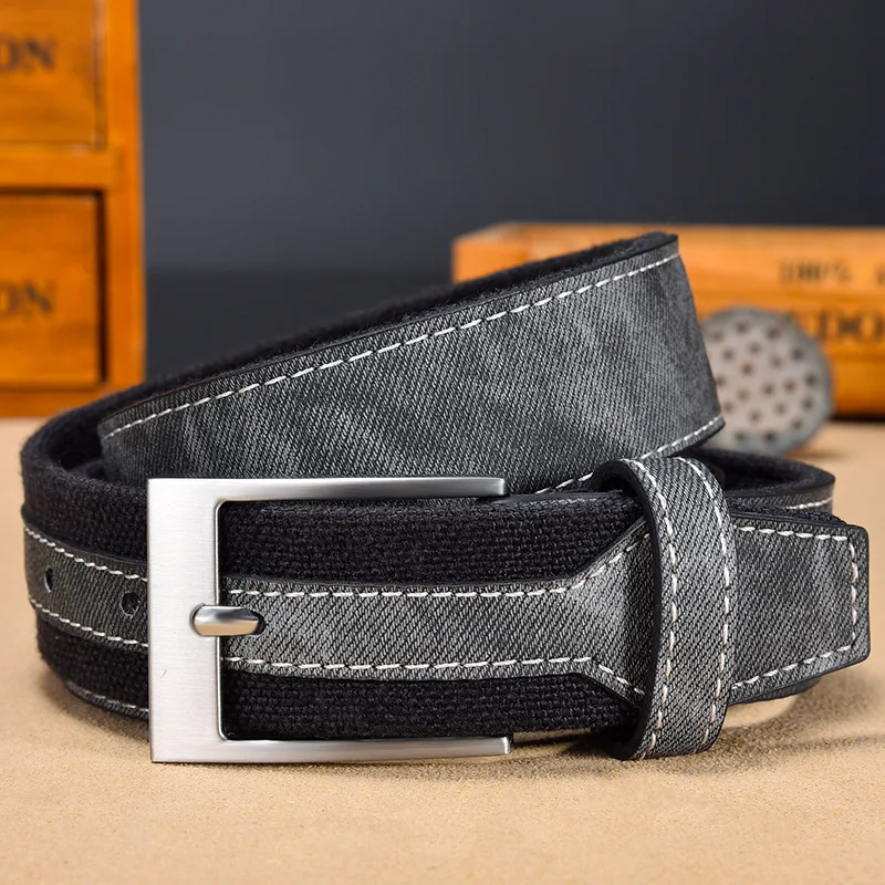 Mode Legierung Nadel Schnalle Leinwand Spleiß gürtel für Männer Retro Freizeit Punk Student Jeans Hüftgurt Kleidung Accessoires