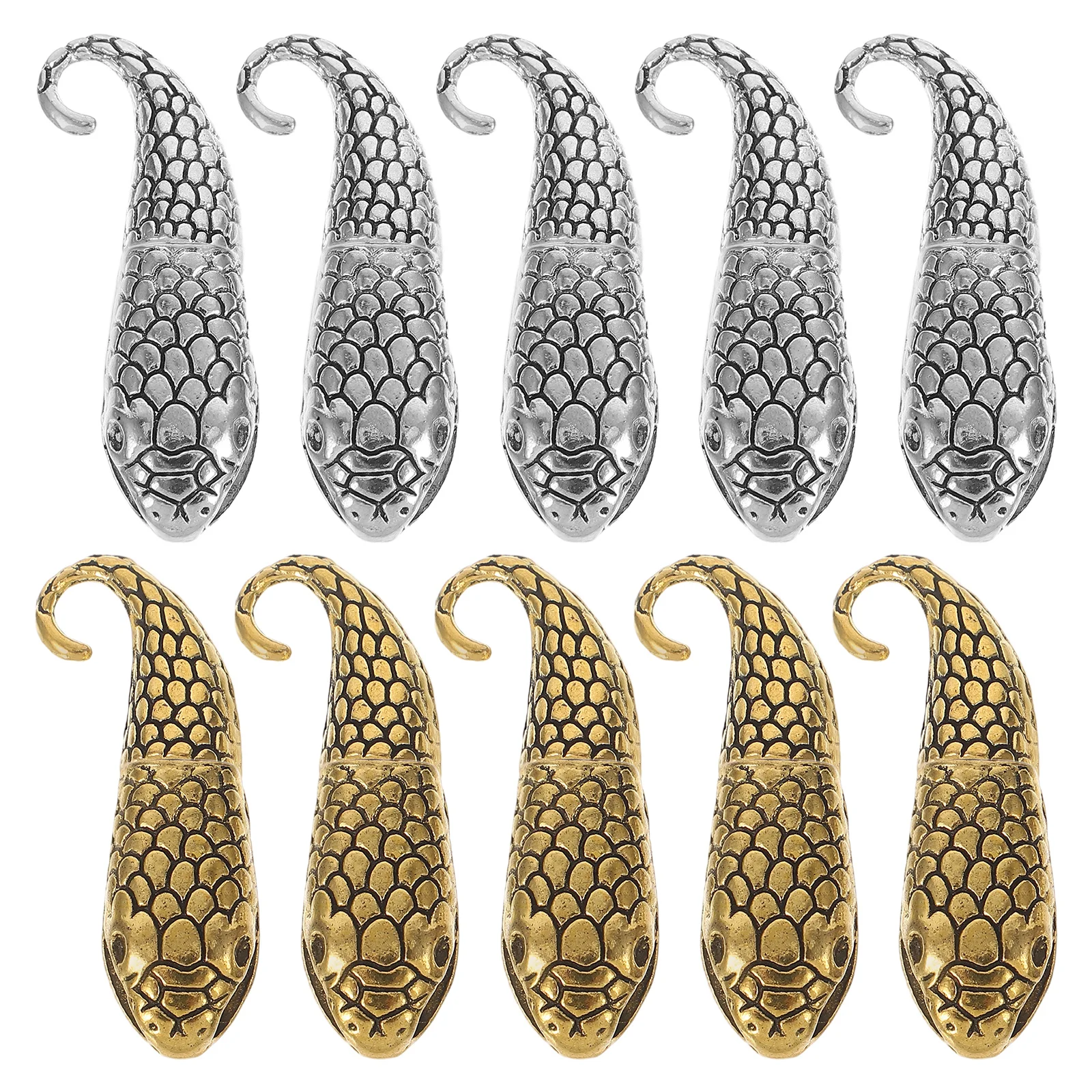 

10 Set Snake Scalp Buckles Premium Alloy Clasps for Necklace Bracelet DIY Jewelry Making Supplies Shiny Accessories