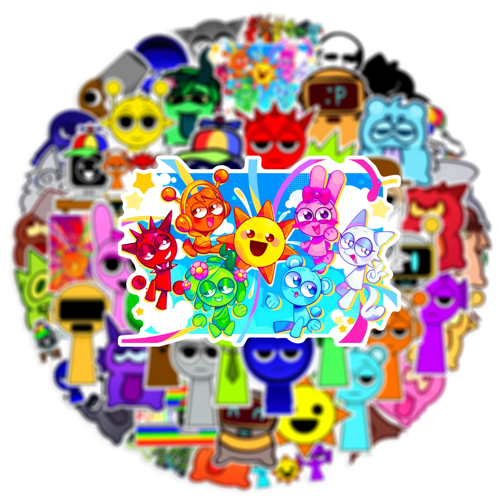 10/50 個 Incredibox Sprunki ステッカーおかしい漫画音楽ゲームステッカー子供のおもちゃデカール荷物のラップトップギター車バイクスケートボード
