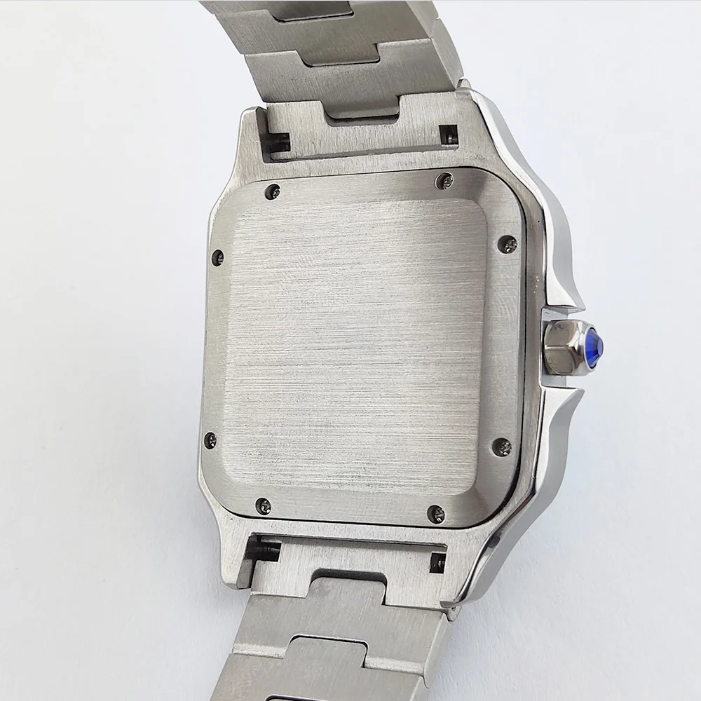 38 ミリメートルファッションメンズ腕時計中空ダイヤルステンレス鋼自動時計 NH70 ムーブメント防水ミネラルガラススクエア NH70 腕時計