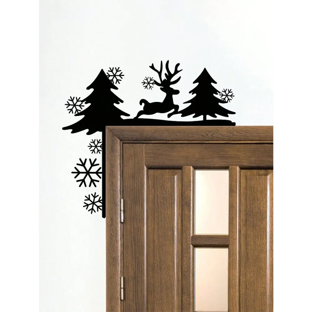 

Metal Artwork Wall Decor, Creative Silhouette Christmas Decoration for Door Corner