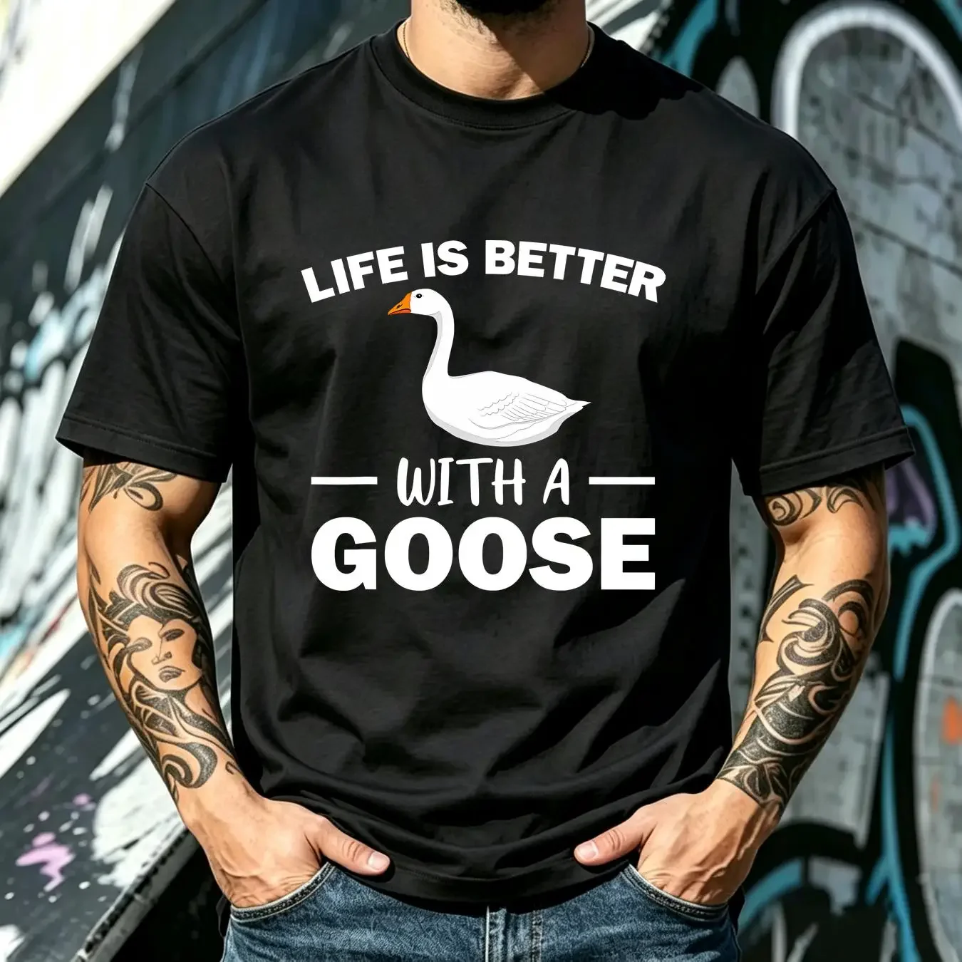 washed T Shirt Cute Goose Design For Toddler Grey Fan Baseball cap Snapback Caps Knitted Hat vintage Washed Slightly Unisex
