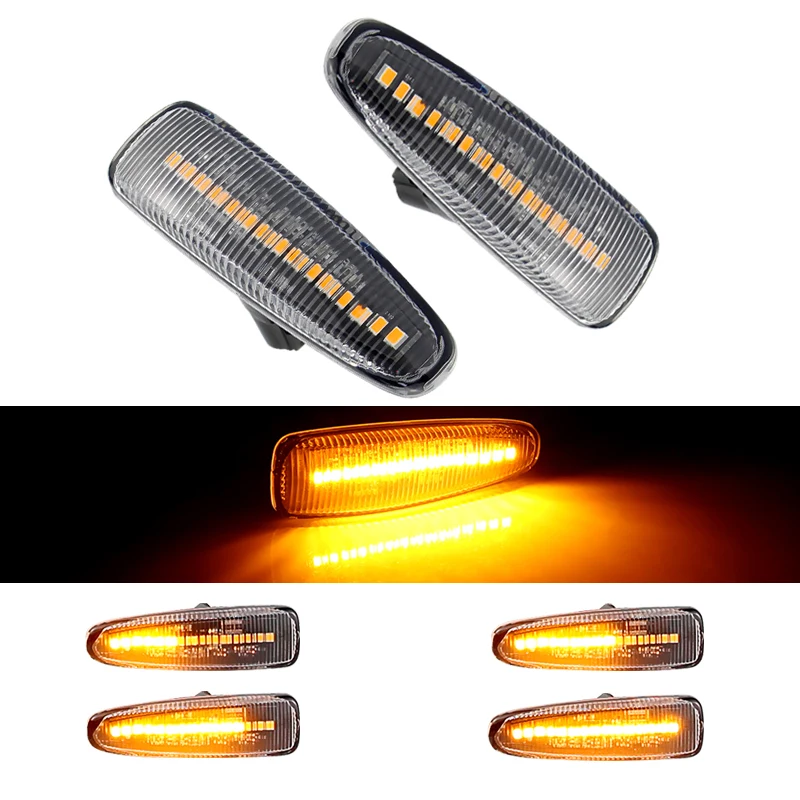 2X Dynamic LED Turn Signal Light Side Marker Blinker Lamp For Mitsubishi Lancer Evolution Evo X Outlander Sport RVR ASX Mirage