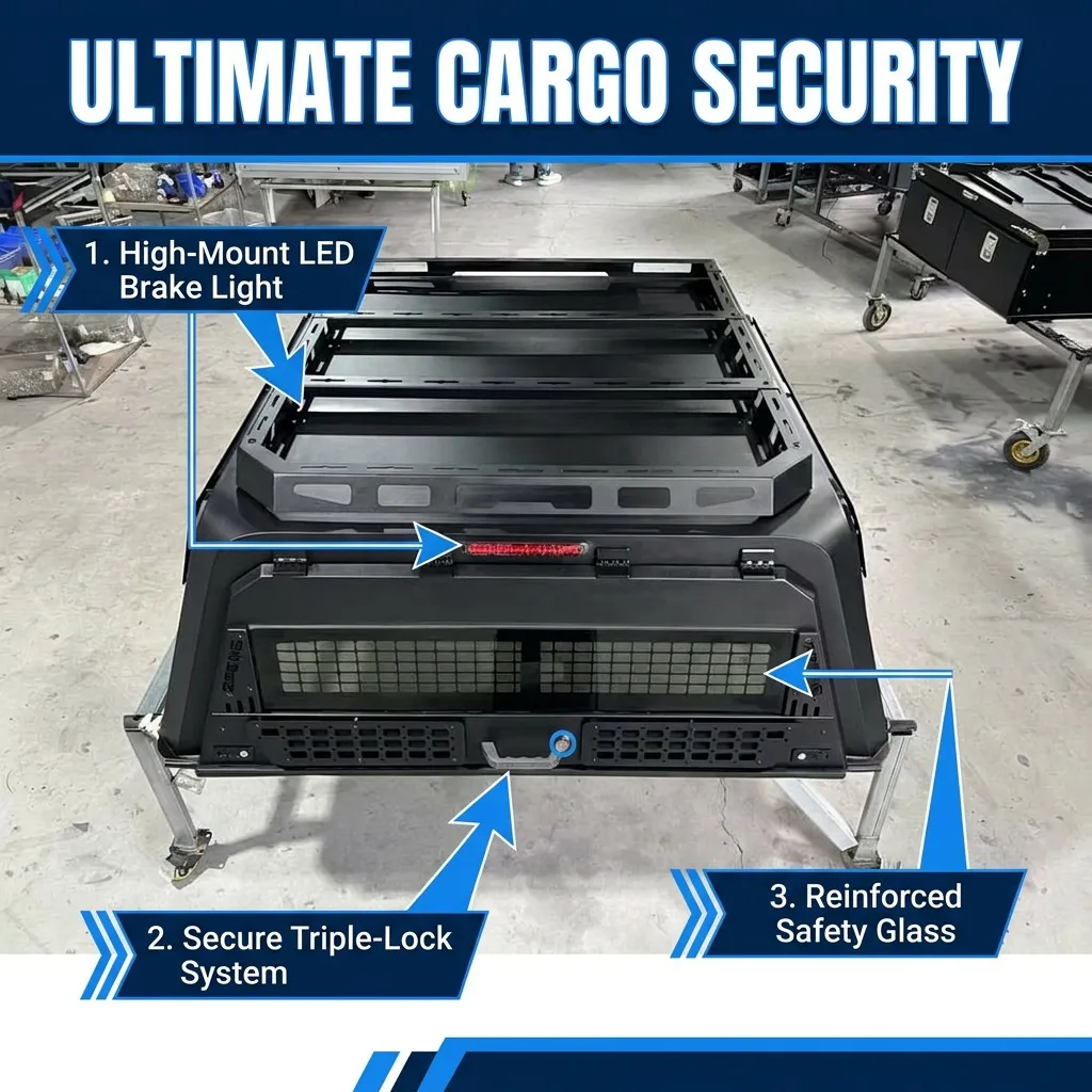 Dream Car Universal Pickup Truck Canopy Aluminum Alloy Cargo Bed Hardtop Cover With 3 Side Doors For Navara & Triton 2026 No-dri