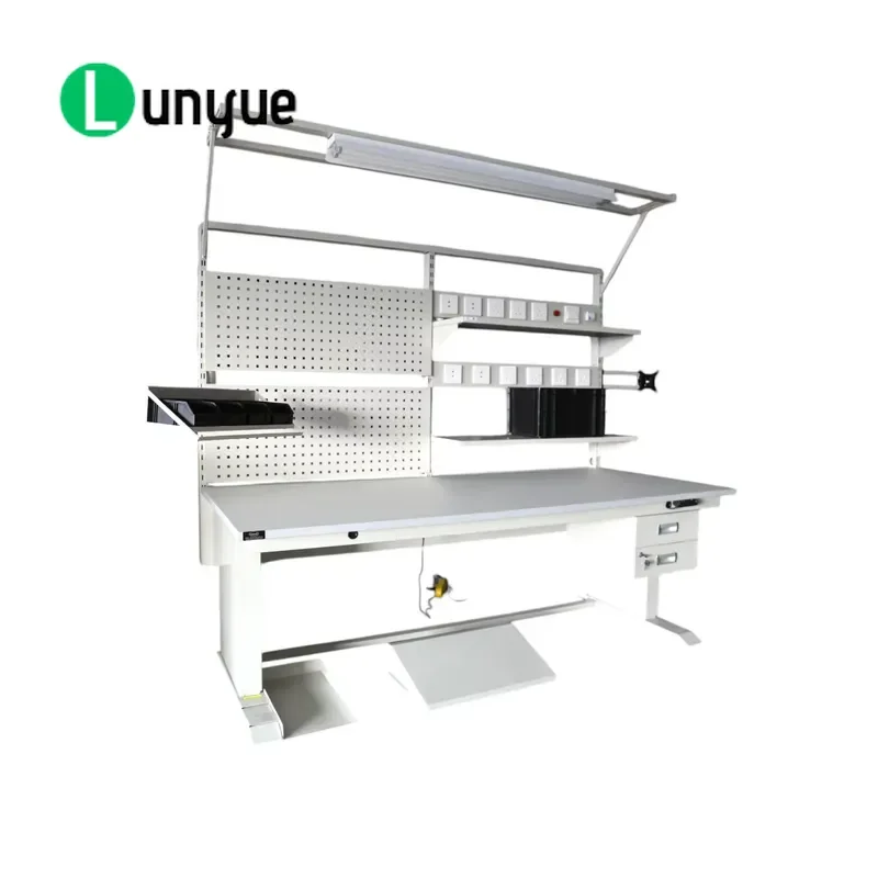 ESD Workbench with Bearings Electronic Assembly Bench Anti Static Laboratory Furniture for PCB Repair Soldering Station