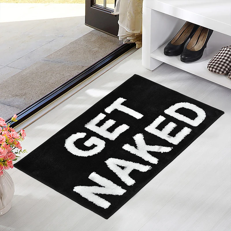 Creative Letters Bathroom Floor Mats Water-absorbent Non-slip Plush Mats Household Stain-resistant Imitation Cashmere Rugs