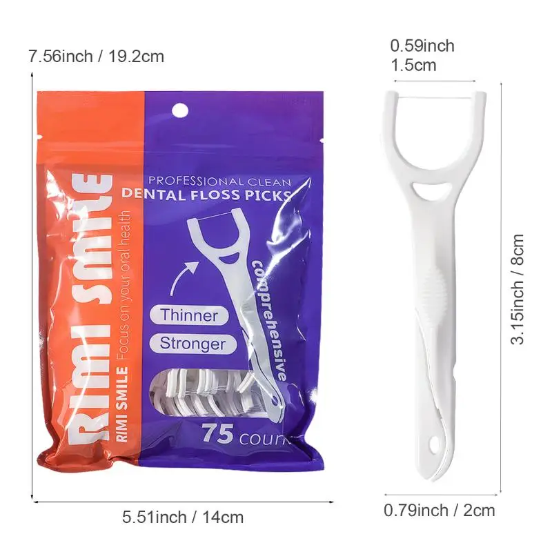 75pcs Y-Shaped Interdental Brush Easy-to-Use Oral Care Tool for Removing Food Residue and Maintaining Basic Hygiene