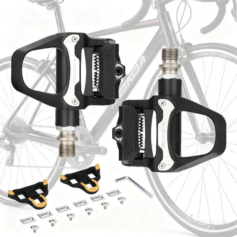 

Road Bike Clipless Pedals SPD Nylon 14mm Axis Sealed Bearings with Cleats for Road Bike Flat Pedal Cleats Cycling Accessaries