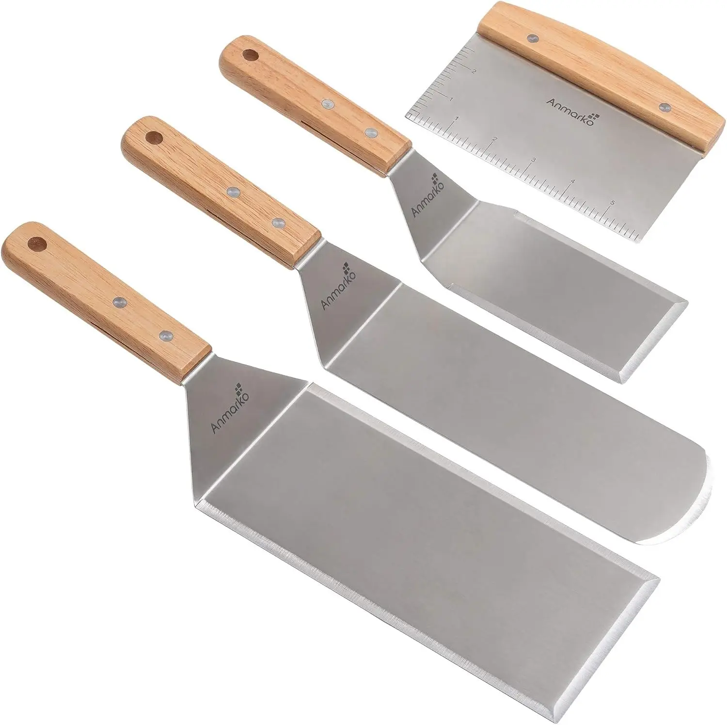 

Metal Spatula Set - Teppaniyaki Spatulas - Griddle Scraper Flat Spatula Pancake Flipper Hamburger Turner - Metal Utensil