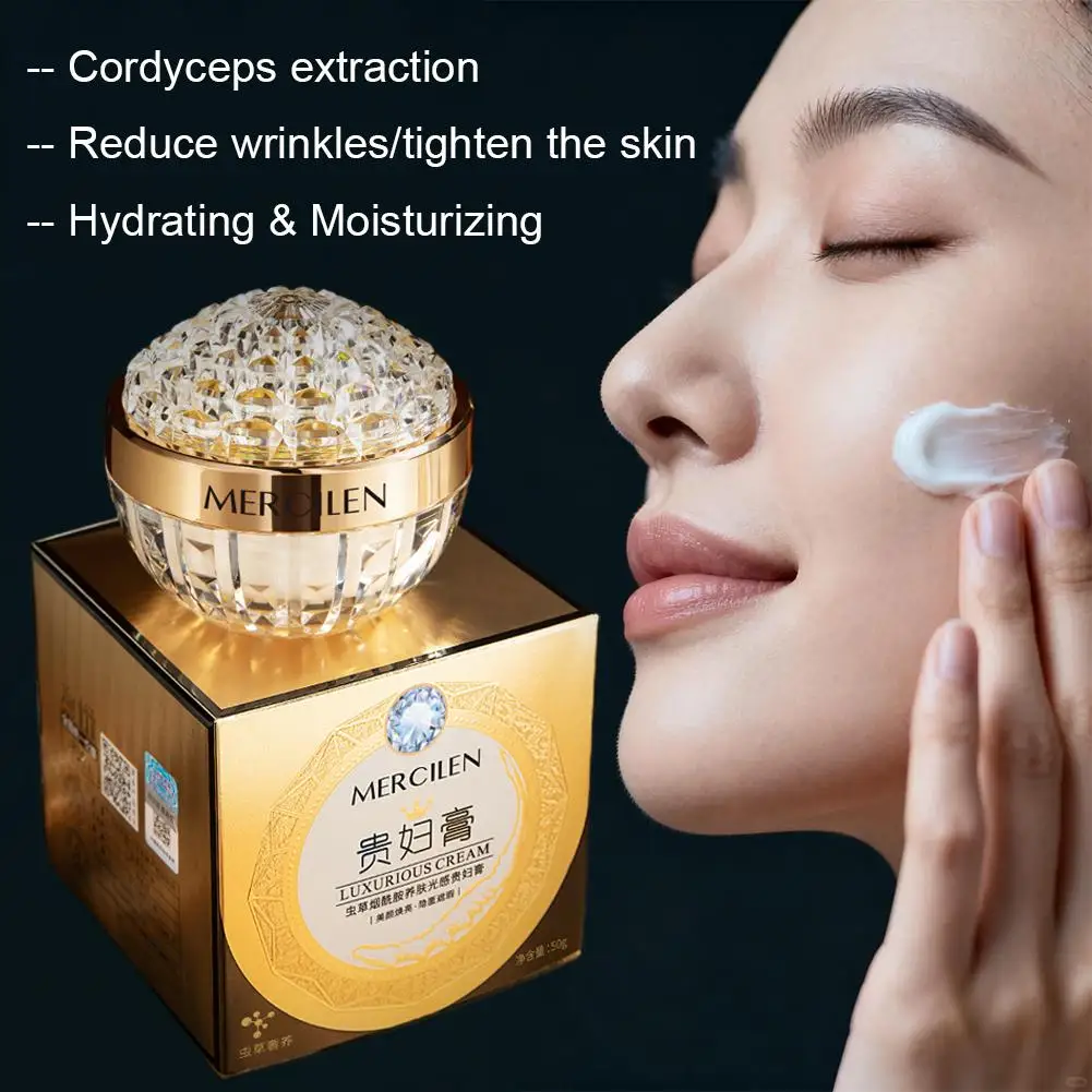 

50g Golden Diamond Anti wrinkle Active Yeast Lady Cream Face Moisture Skin Beauty Cream Product Care Cream Nourishing E1I3