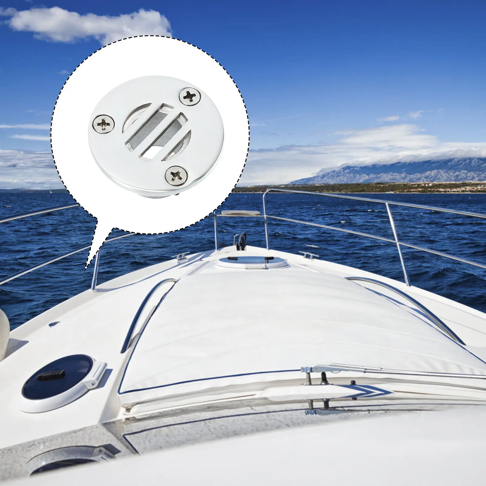 1Set Stainless Steel Deck Drainage Plug Marine Boat Yacht Floor Drain Cover Easy Install Rustproof Scupper Accessory