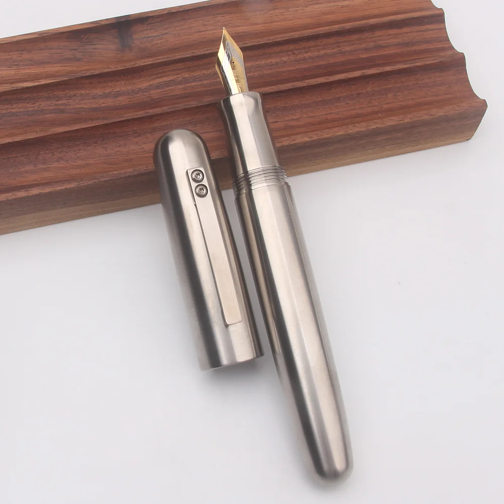 Wingsung / Jinhao Titanium Alloy No.8 NO.9 Nib Fountain Pen F/M/B Nib - Luxury Rollerball Gel Pen for Smooth Writing Office Gift
