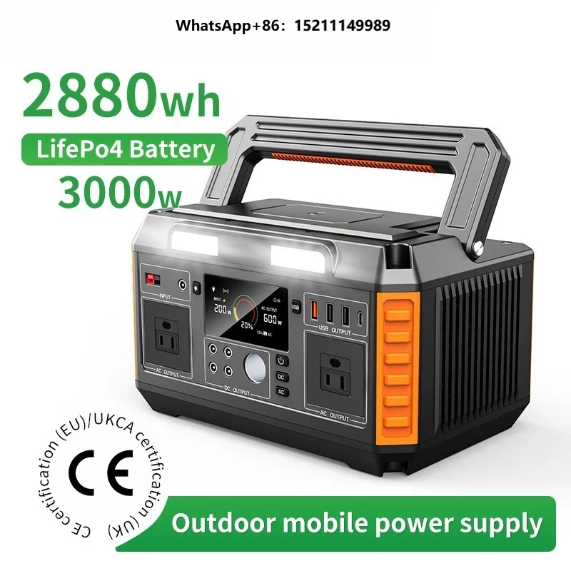 Premium 3000W Large Capacity Solar Energy Generator with MPPT Controller 1000W Emergency Power Station AC DC Car Source