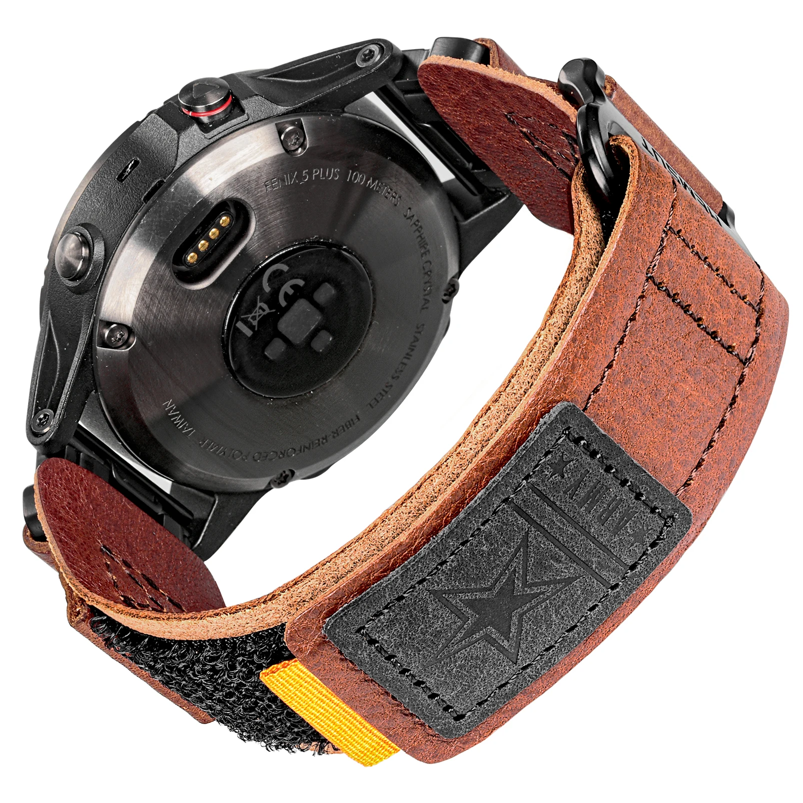 Hemsut Leather Quickfit Bands 26mm/22mm/20mm for Garmin Watch Fenix Tactix Epix Instinct Quatix Descent 3 Colors (Strap Only)