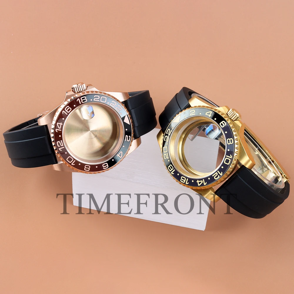 ارتفع الذهب/الذهب 40 مللي متر الحال بالنسبة SUB GMT Seiko NH35 NH34 NH36 NH38 حركة مطاط مقاوم للمياه الساعات YACHT-MASTER ساعة
