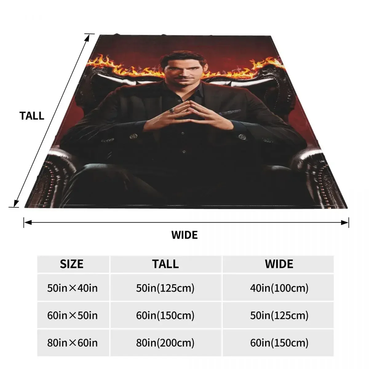 Lucifer Morningstar Flannel Throw Blanket Crime Tom Ellis Blanket for Home Outdoor Lightweight Bedding Throws