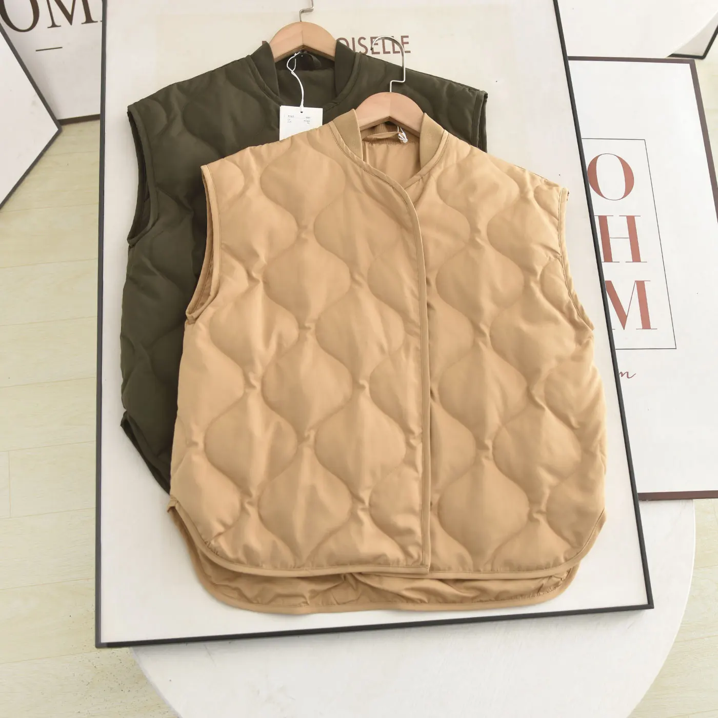 

Nordic mat Sle down Vest Loose Svel Women's Jaet Sewing Design Casual Thiened Warm White Du Feather