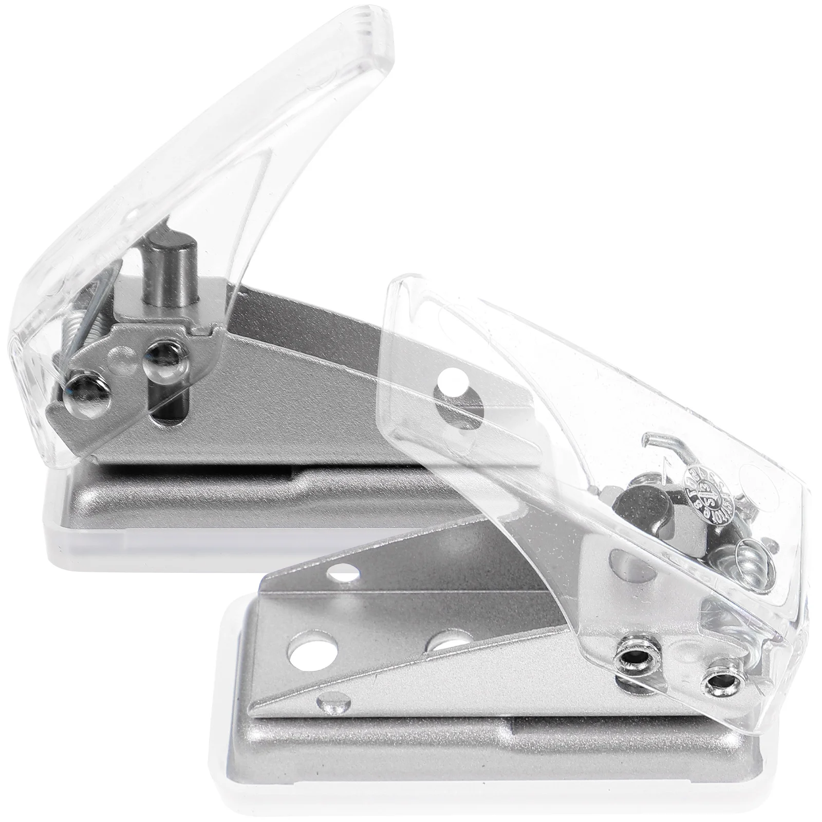

2 Pcs Mini Single Hole Punch Plastic Manual Office Loose Leaf Puncher Circle Paper DIY Craft Tool Supplies Storage