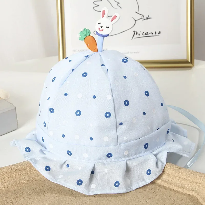 Spring Cute Baby Sun Hat Dot Print Baby Boy Girl Hat Outdoor Kids Bucket Hat Children Panama Baby Beach Caps Beanie