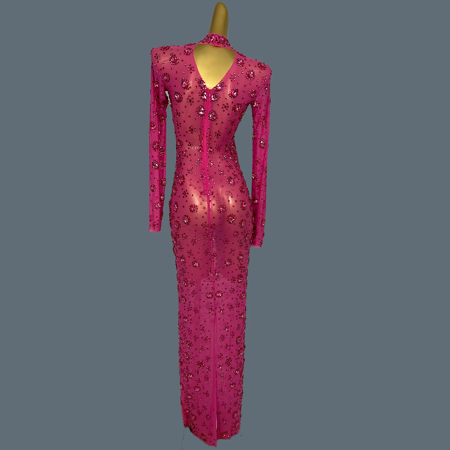 Abito da festa per cena Haute Couture Abito da sera elegante da donna di lusso Curva sexy Tulle Mesh Club Prom Partecipa all'evento Yuanquanxiong