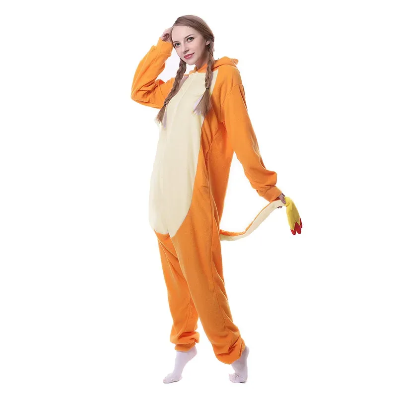 2025 nuevas mujeres Kigurumi Charmander Cosplay disfraz Anime Onesies para adultos pijamas ropa de casa mono Halloween Navidad ☆ wrl ☆