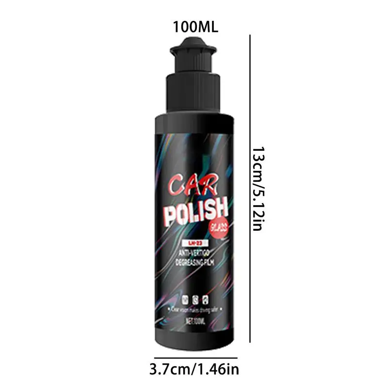 Limpador de filme de óleo de vidro do carro 100ml líquido de limpeza de pára-brisa polonês para janela de carro e restauração de vidro automotivo