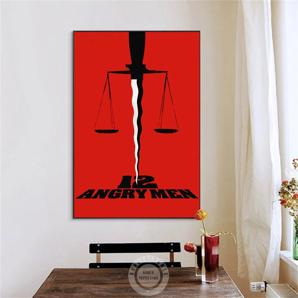 12 Angry Men 1957 Classic Film Poster Canvas Painting Courtroom Drama Movie Vintage Prints Wall Art Theater Room Home Decoration