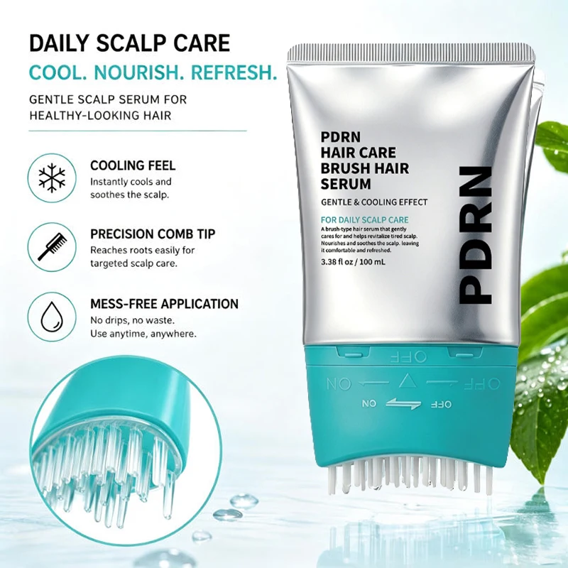PDRN Scalp Repair Serum reinigt die Kopfhaut gründlich, pflegt geschädigtes Haar, Essenz, tragbare Bürste, Kopfhautserum, erfrischend und beruhigend – Detail 7