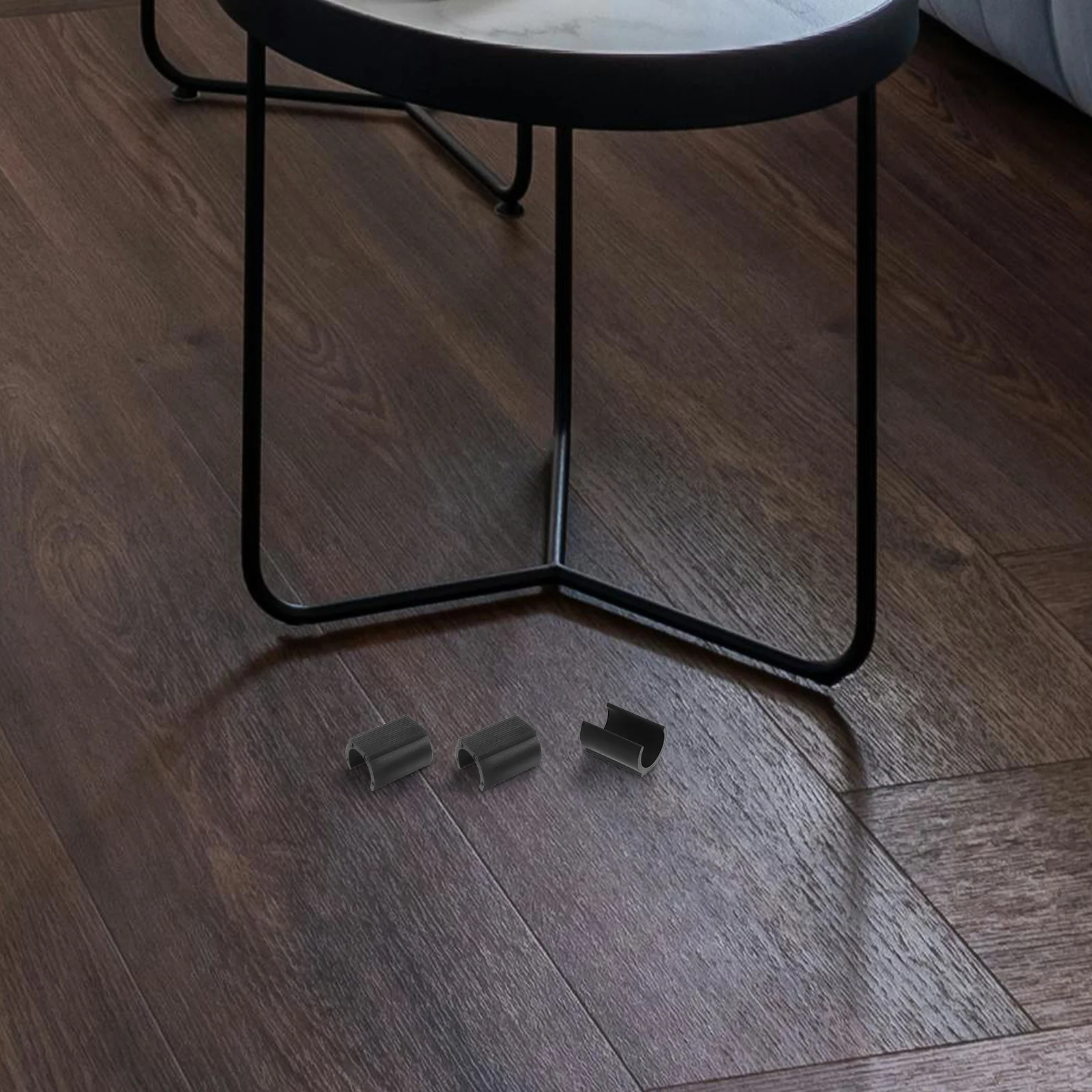 

8PCS Open Foot Pads U Shaped Anti Slip Plastic Chair Leg Caps Furniture Sliders Black Tile Noise Reduction Floor Protectors