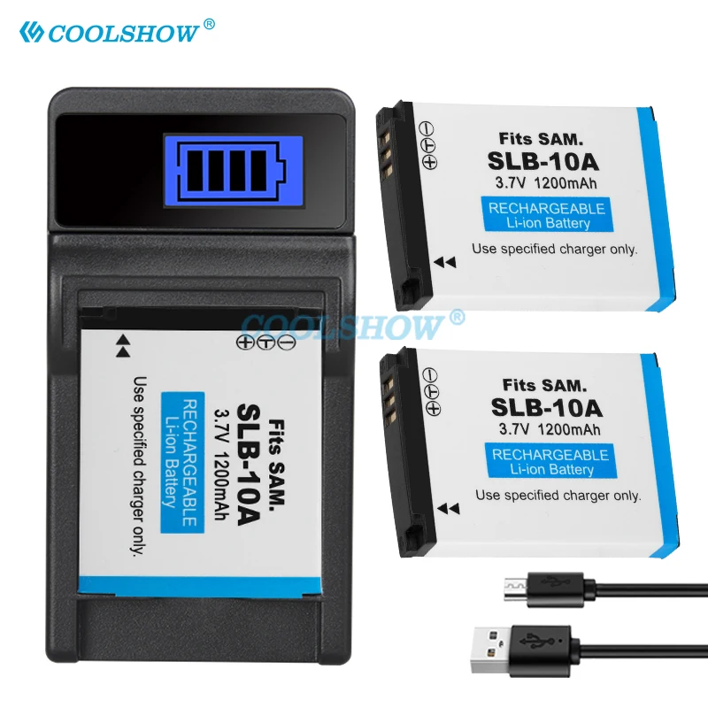 1200mAh SLB-10A SLB 10A Battery For Samsung HZ10W IT100 L100 L110 L200 L210 PL50 60 65 800 SL820 WB500 WB550 Camera Batteries