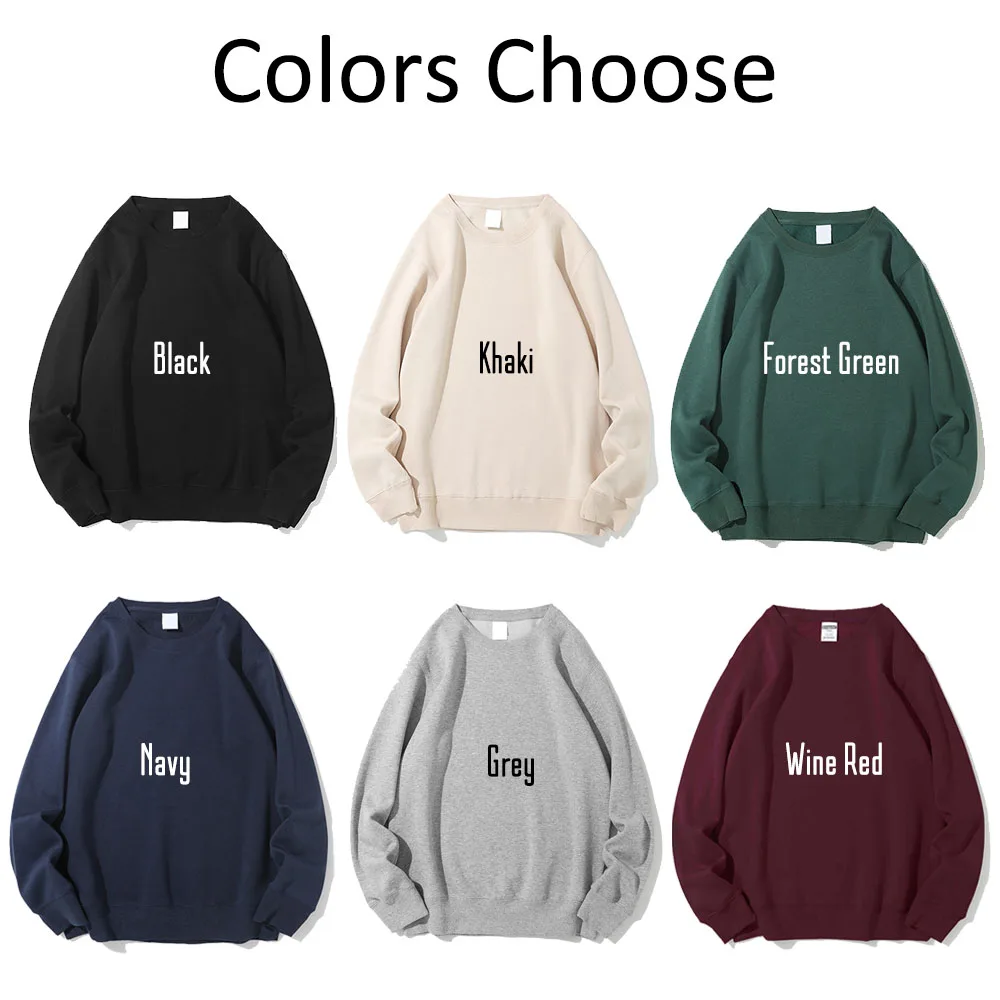 Choose Happy Smiley Face Embroidered Y2K Sweatshirts Long Sleeve Loose Cotton Thick Crewneck Pullover Retro Fashion Jumpers