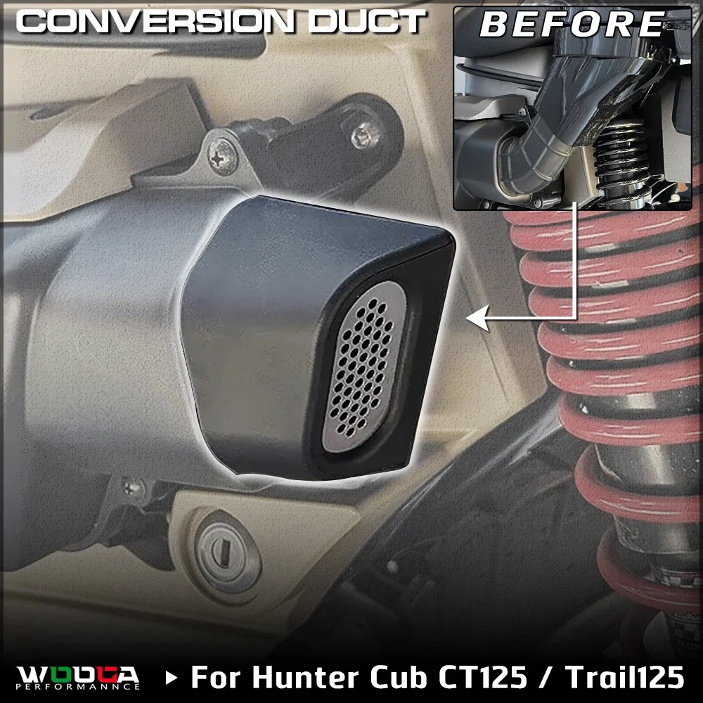 Conducto de conversión CT125 para Honda Hunter Cub CT125 JA55 J65 Trail125 2020-2025 cubierta de filtro de aire conversión de cubierta de caja de entrada de aire