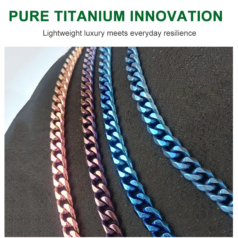 Pure Titanium Ground Six Sided Lightweight Waterproof Hypoallergenic - Anodized Titanium Ice-Crystal Unique Design