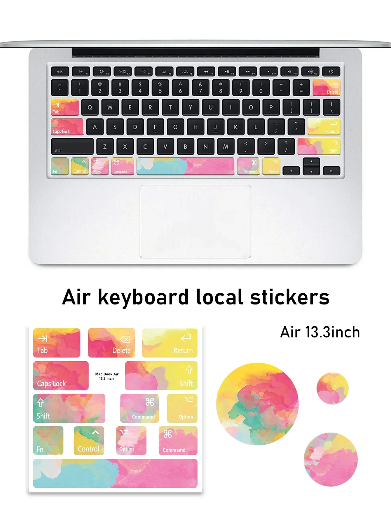 Ins Beautiful Laptop Keyboard Local Sticker for MacBook Air Starry Sky Waves Universe Leaves Cartoon Key Cap Beautify Stickers