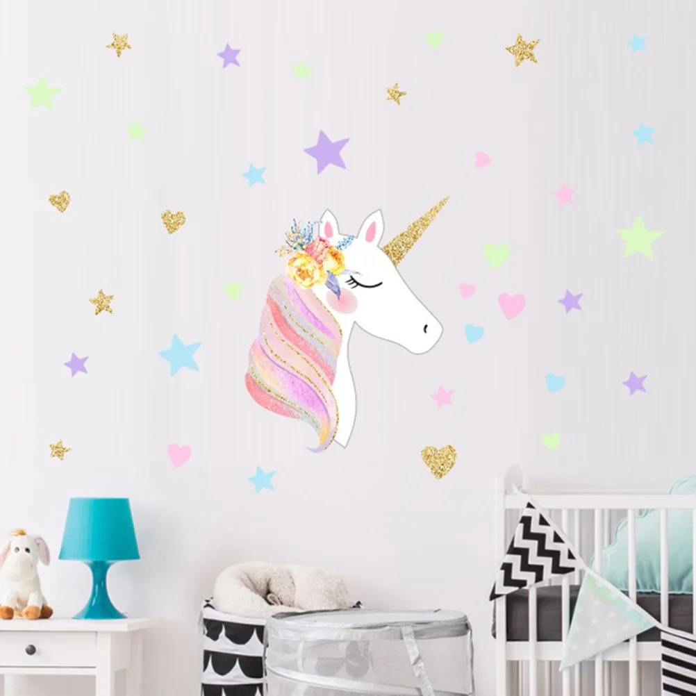 

Star Unicorn Wall Stickers Removable PVC Waterproof Wall Decals DIY Interior Decor for Living Room Bedroom Office Dorm Walls