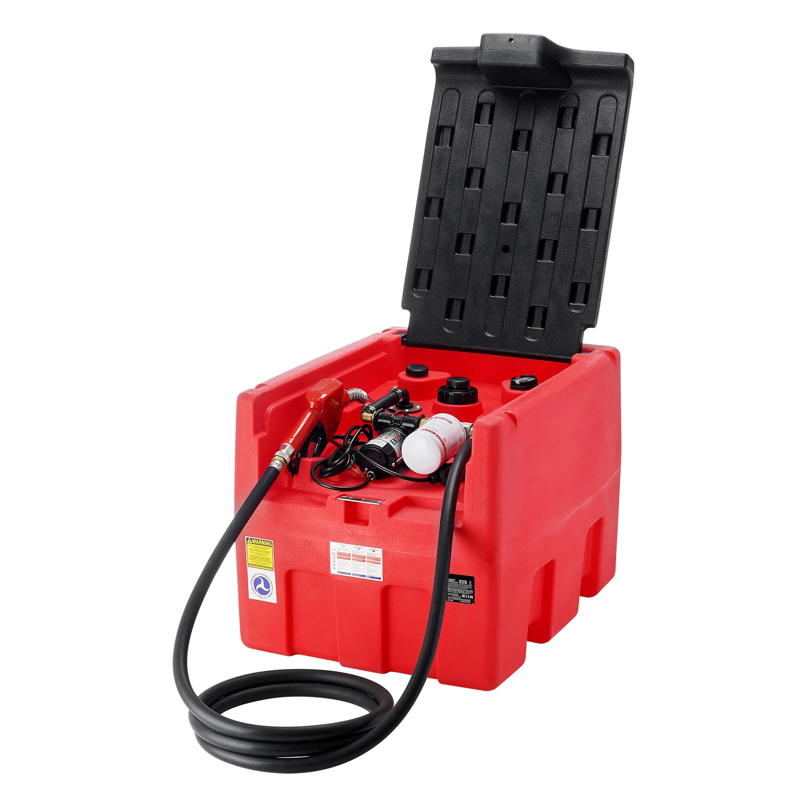 

SucceBuy 48 Gal Portable Diesel Fuel Tank 10.6GPM with 12V Electric Pump & Hose Gasoline Transfer Tank for Fuel Transportation